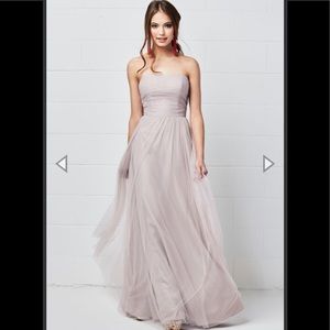 WTOO 640 in Latte. Shirred Strapless Dress.Size 12